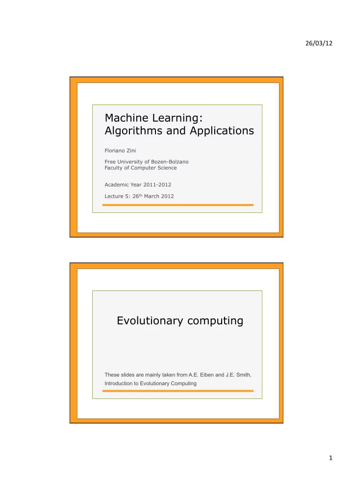 machine learning algorithms and applications