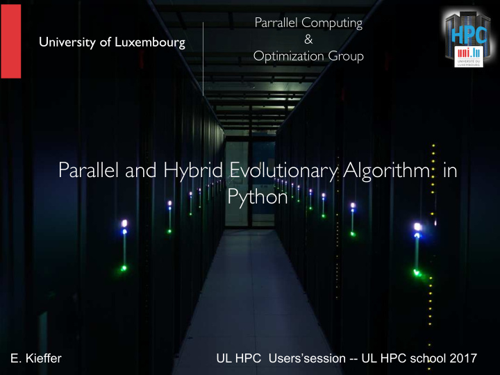 parallel and hybrid evolutionary algorithm in python