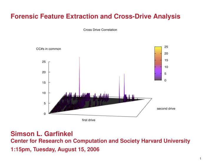forensic feature extraction and cross drive analysis