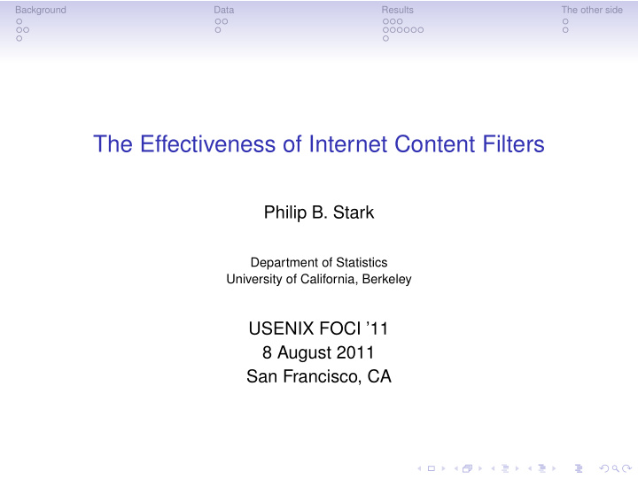 the effectiveness of internet content filters