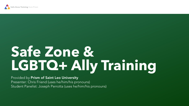 safe zone lgbtq ally training