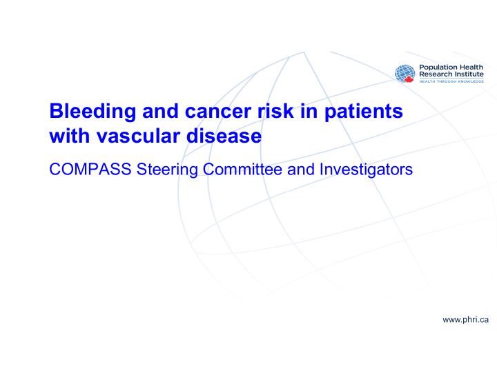 bleeding and cancer risk in patients with vascular disease