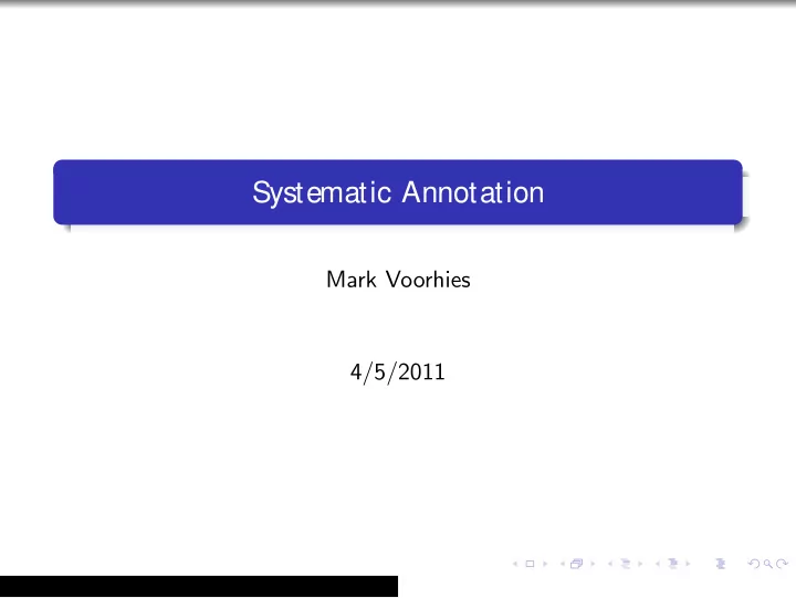 systematic annotation
