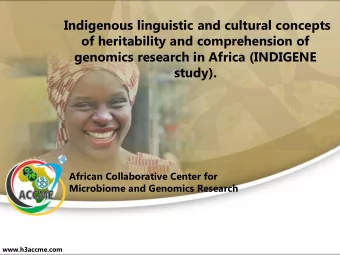 genomics research in Africa (INDIGENE  study).  African Collaborative Center for  Microbiome and