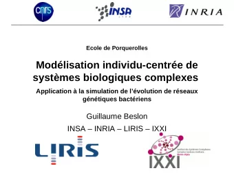 Modlisation individu-centre de  systmes biologiques complexes  Application  la simulation