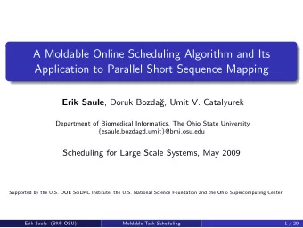 A Moldable Online Scheduling Algorithm and Its  Application to Parallel Short Sequence Mapping Erik