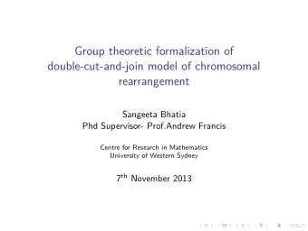 Group theoretic formalization of  double-cut-and-join model of chromosomal  rearrangement  Sangeeta