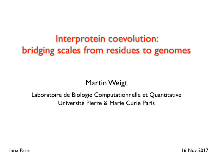 interprotein coevolution