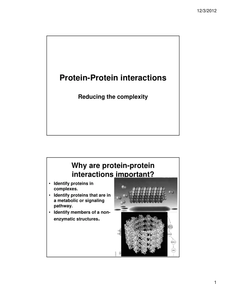 protein protein interactions