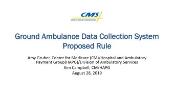 Ground  und Ambul  ulanc  ance Data  ta Collection  ction System  Propo  posed Rule  Amy Gruber,