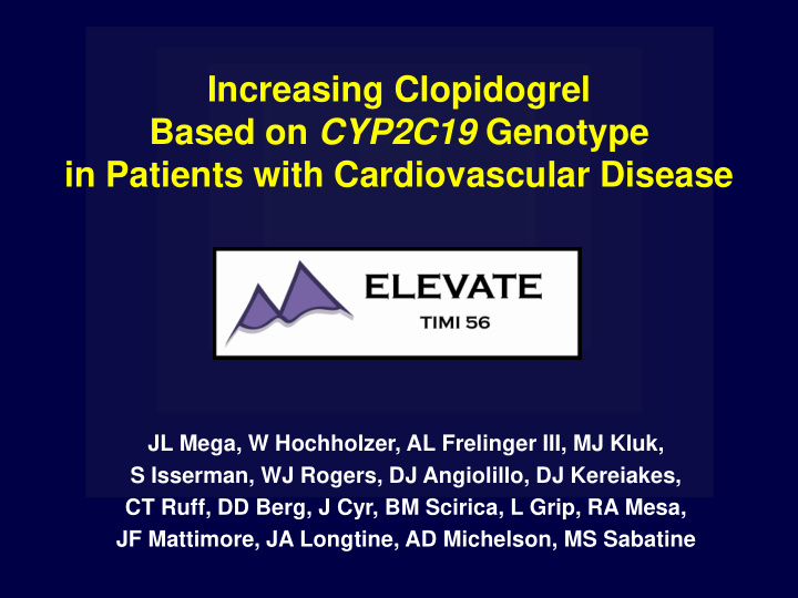 increasing clopidogrel based on cyp2c19 genotype in