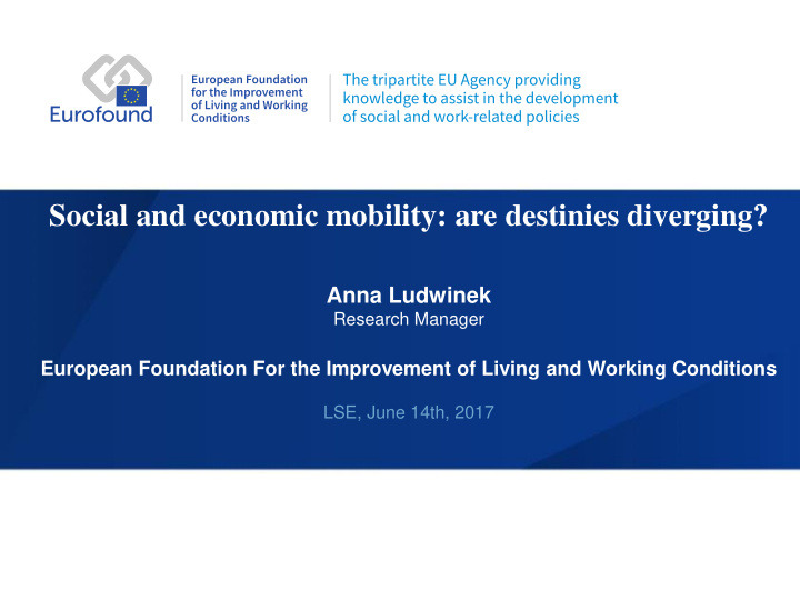 social and economic mobility are destinies diverging