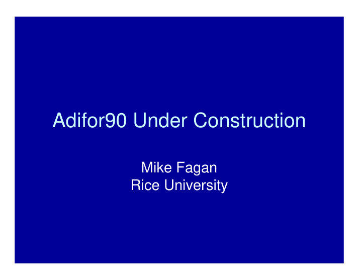 adifor90 under construction