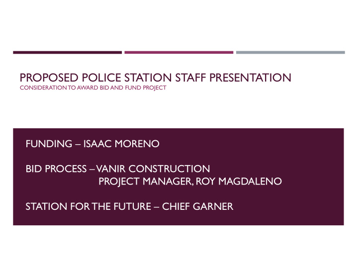 proposed police station staff presentation