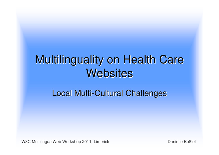 multilinguality on on health health care care