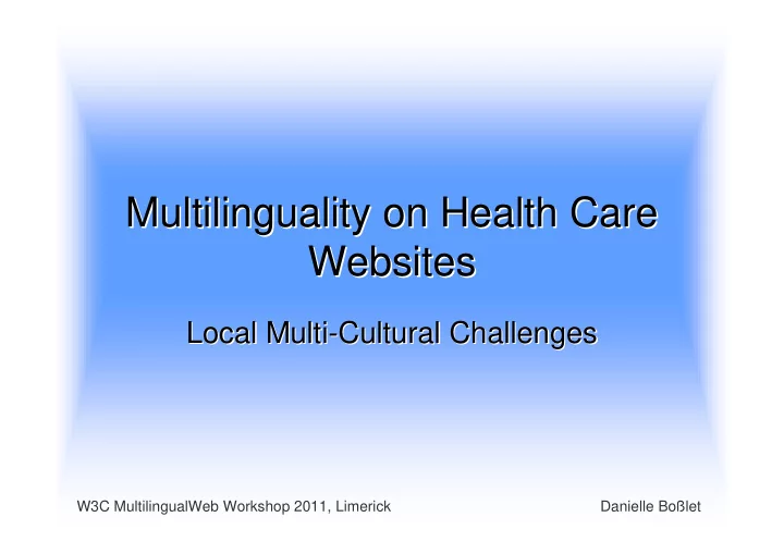 multilinguality on on health health care care