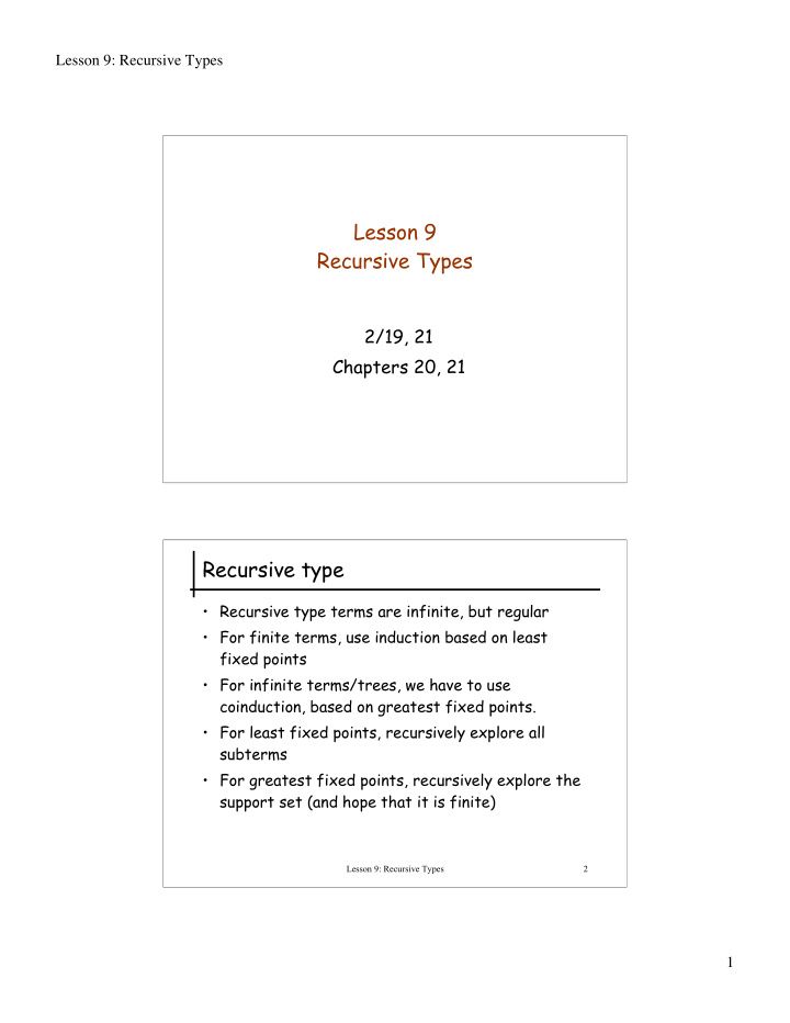 lesson 9 recursive types