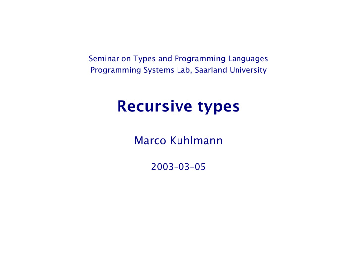 recursive types