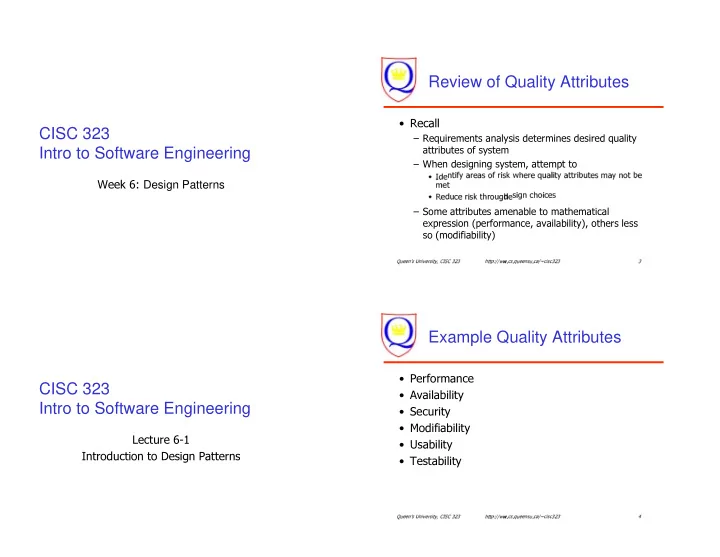 review of quality attributes