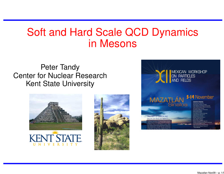 soft and hard scale qcd dynamics in mesons