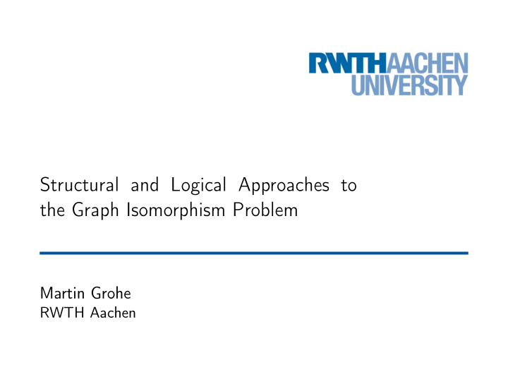 structural and logical approaches to the graph