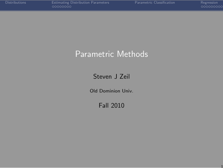 parametric methods