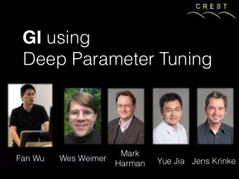 GI using  Deep Parameter Tuning  Mark  Fan Wu  Wes Weimer  Yue Jia  Jens Krinke  Harman  Why GI for