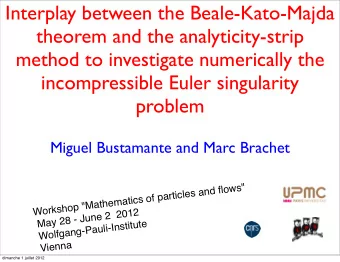 Interplay between the Beale-Kato-Majda  theorem and the analyticity-strip  method to investigate