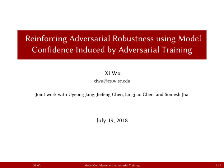 reinforcing adversarial robustness using model confidence
