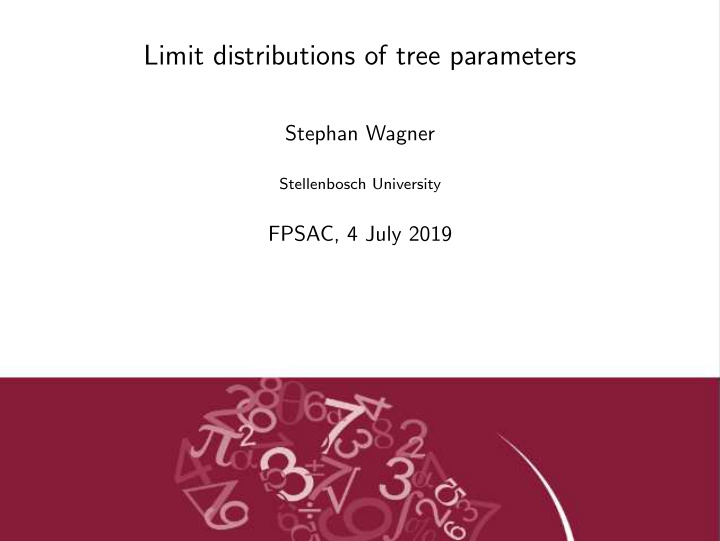 limit distributions of tree parameters