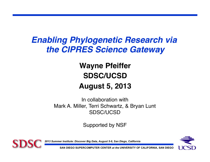 enabling phylogenetic research via the cipres science