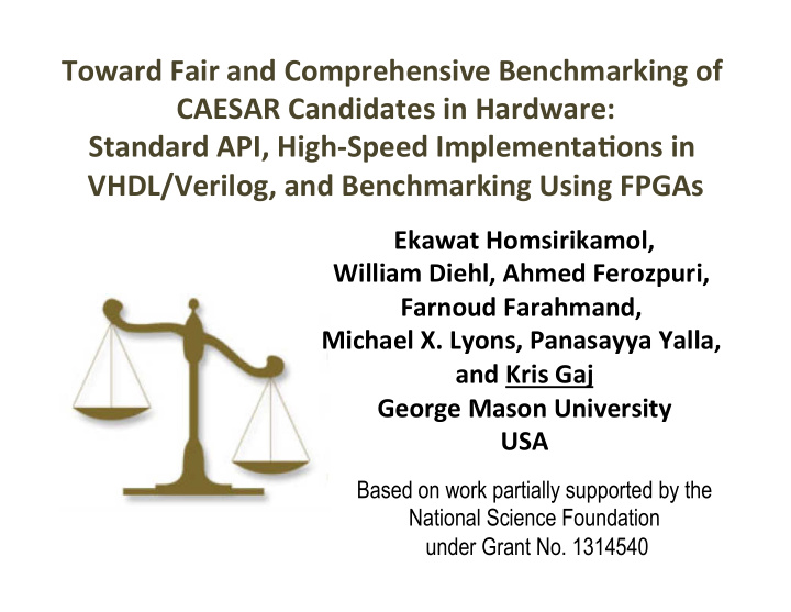 toward fair and comprehensive benchmarking of caesar