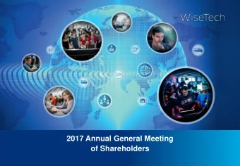 2017 Annual General Meeting  of Shareholders  Charles Gibbon  Chair WiseTech Global  FY17