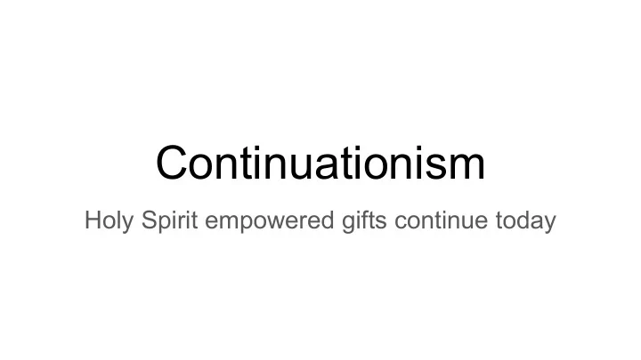 continuationism