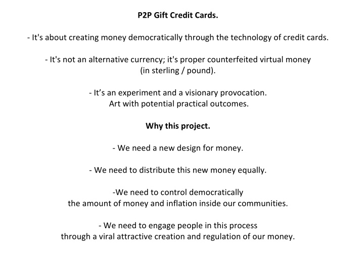 p2p gift credit cards it s about creating money