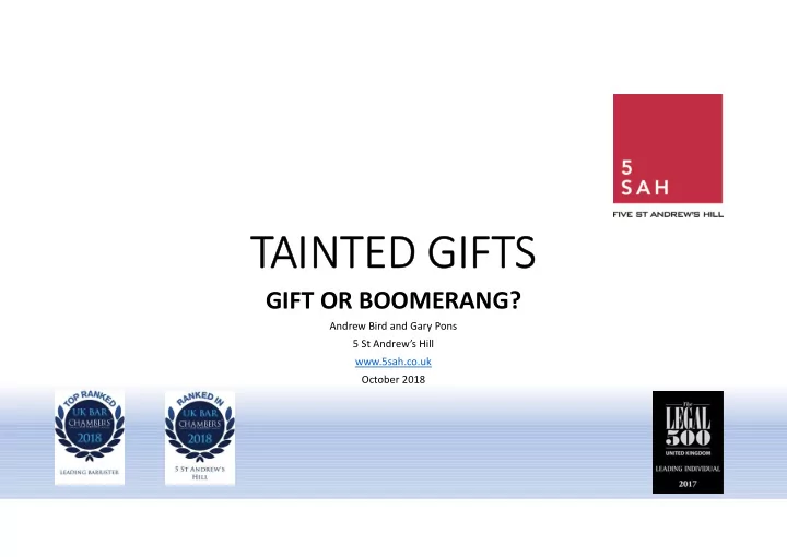 tainted gifts