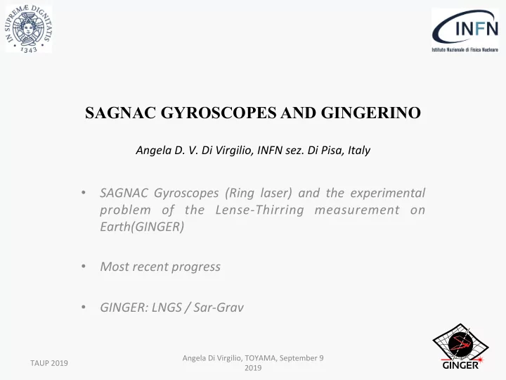 sagnac gyroscopes and gingerino
