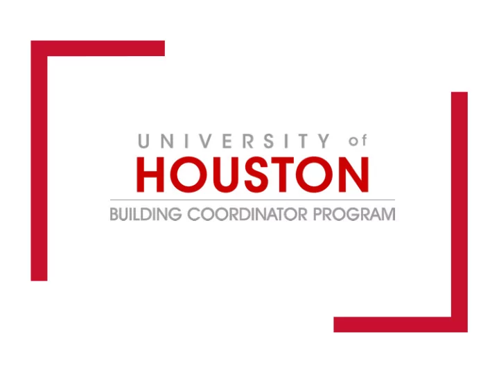 we lcome building coordinator quarte rl y me e ting