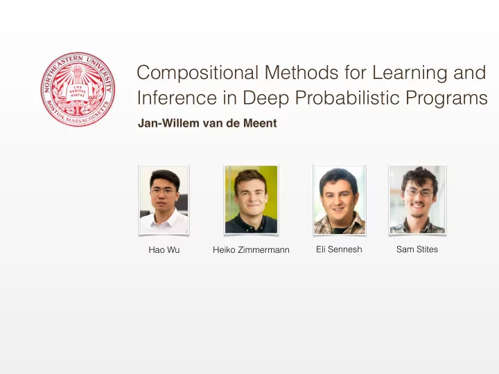 compositional methods for learning and inference in deep