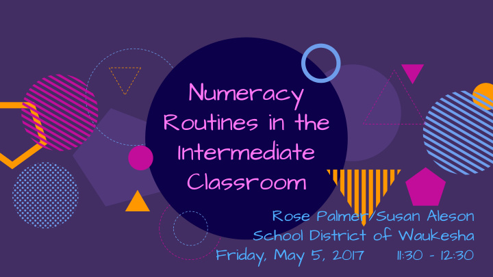 numeracy routines in the intermediate classroom