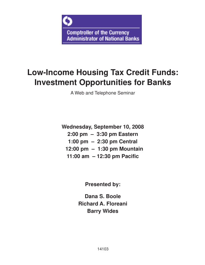 low income housing tax credit funds investment