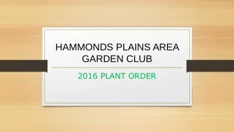 HAMMONDS PLAINS AREA  GARDEN CLUB  2016 PLANT ORDER  PLANTS  Hostas  Astilbes  Companion