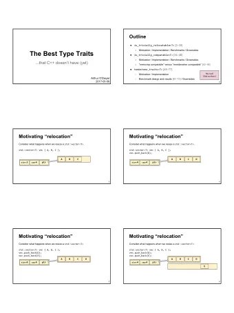 The Best Type Traits   is_trivially_comparable&lt;T&gt; [3446]    Motivation /
