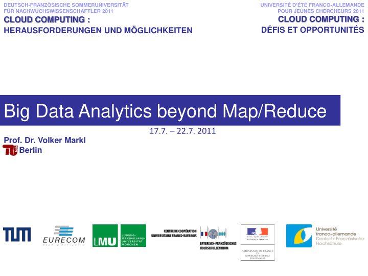 big data analytics beyond map reduce