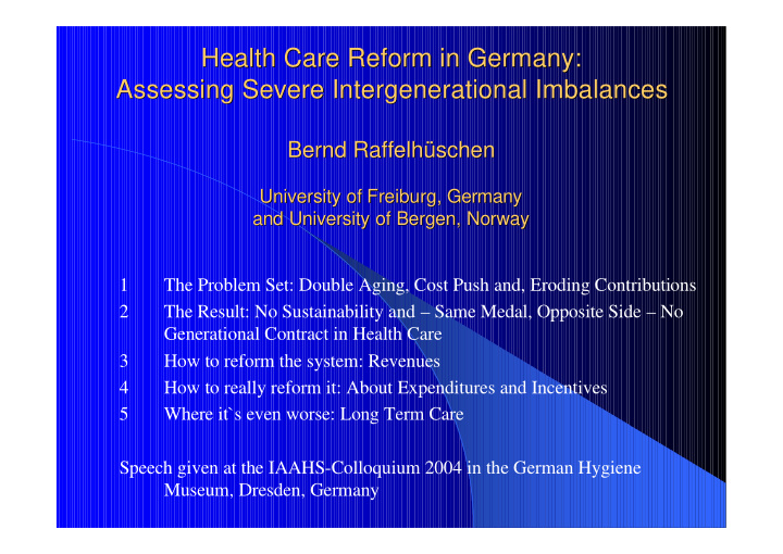 health care reform in germany health care reform in