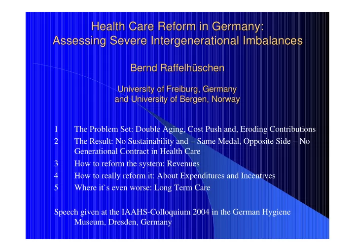 health care reform in germany health care reform in