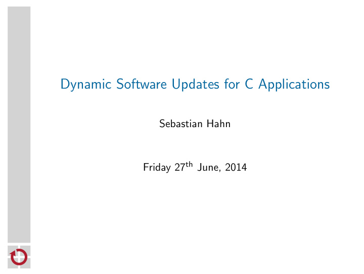 dynamic software updates for c applications