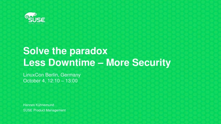 solve the paradox