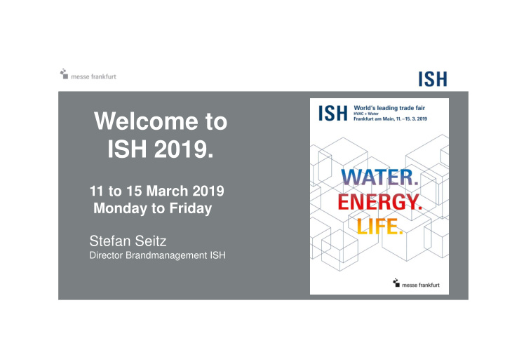 welcome to ish 2019