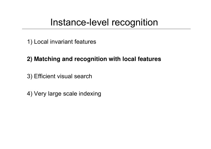 instance level recognition
